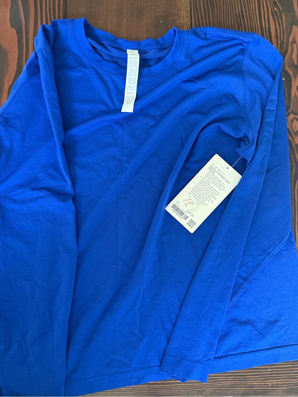 lululemon swiftly relaxed  Long Sleeve Tee in Royal Blue